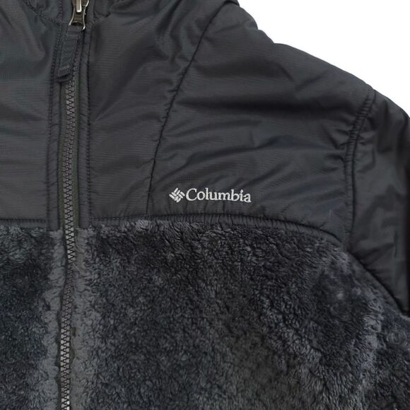 COLUMBIA Fireside Sherpa Hoodie Warm Tech Zip Jacket in Gray Medium Gorpcore - Picture 4 of 8